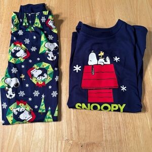 Peanuts Snoopy Pajama Set - Navy and Red